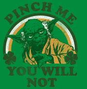 Men's Star Wars Yoda St. Patrick's Day Pinch Me You Will Not  Adult T-Shirt