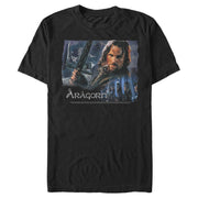 Men's The Lord of the Rings Two Towers Aragorn Ready for Battle  Adult T-Shirt