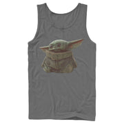 Men's Star Wars: The Mandalorian The Child Portrait  Adult Tank Top