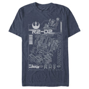 Men's Star Wars R2-D2 Schematic Details  Adult T-Shirt