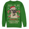 Men's Lost Gods Ugly Christmas Pug & Candy Canes  Adult Sweatshirt