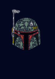 Men's Star Wars Boba Fett Silhouette Helmet Fill  Adult T-Shirt