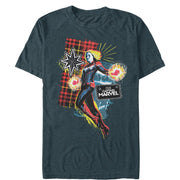 Men's Marvel Captain Marvel Flannel Patch Print  Adult T-Shirt