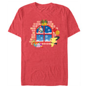 Men's Pokemon Christmas Window  Adult T-Shirt