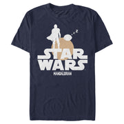 Men's Star Wars: The Mandalorian Bounty Hunter and The Child Silhouette  Adult T-Shirt