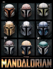 Men's Star Wars: The Mandalorian Helmet Grid  Adult T-Shirt