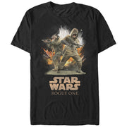 Men's Star Wars Rogue One Pao and Bistan Battle Scene  Adult T-Shirt