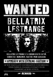 Men's Harry Potter Bellatrix Wanted Poster  Adult T-Shirt