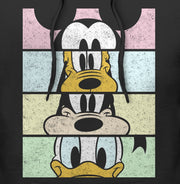 Men's Mickey & Friends Distressed Group Cropped Portraits  Adult Pull Over Hoodie