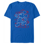 Men's Mickey & Friends Outlined Character  Adult T-Shirt