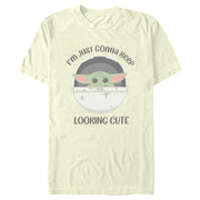 Men's Star Wars: The Mandalorian Grogu I'm Just Gonna Keep Looking Cute  Adult T-Shirt