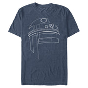 Men's Star Wars R2-D2 Outline  Adult T-Shirt