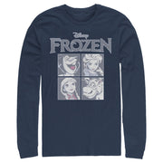 Men's Frozen Character Squares  Adult Long Sleeve Shirt