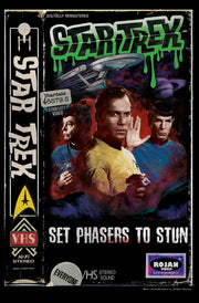 Men's Star Trek: The Original Series VHS Set Phasers to Stun  Adult T-Shirt