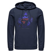 Men's Superman Hero Graffiti Neon Print  Adult Pull Over Hoodie