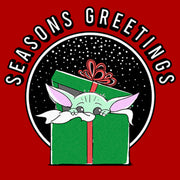 Men's Star Wars: The Mandalorian Christmas Grogu Seasons Greetings  Adult T-Shirt