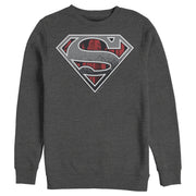 Men's Superman Logo Grunge  Adult Sweatshirt