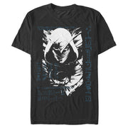 Men's Marvel: Moon Knight Blue Hieroglyphs  Adult T-Shirt