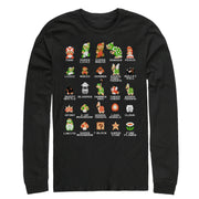 Men's Nintendo Super Mario Bros Character Guide  Adult Long Sleeve Shirt