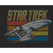 Men's Star Trek Rainbow Vintage USS Enterprise Starship  Adult T-Shirt