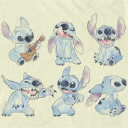 Men's Lilo & Stitch Watercolor Poses of Stitch  Adult T-Shirt