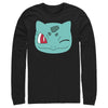 Men's Pokemon Bulbasaur Wink Face  Adult Long Sleeve Shirt