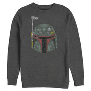 Men's Star Wars Boba Fett Silhouette Helmet Fill  Adult Sweatshirt