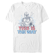 Men's Star Wars: The Mandalorian Patriotic Mando and Grogu This is the Way  Adult T-Shirt