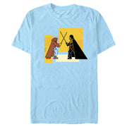 Men's Star Wars: Obi-Wan Kenobi Darth Vader Vs. Kenobi Cartoon Standoff  Adult T-Shirt