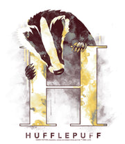 Men's Harry Potter Hufflepuff Badger Watercolor  Adult T-Shirt