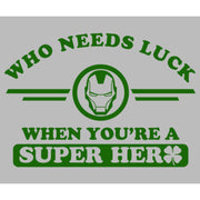 Men's Marvel St. Patrick's Day Iron Man No Luck Needed  Adult T-Shirt