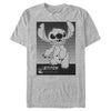 Men's Lilo & Stitch Black and White Experiment 626 Smiles  Adult T-Shirt