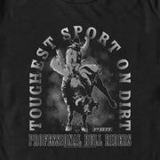 Men's Professional Bull Riders Toughest Sport on Dirt Black and White  Adult T-Shirt