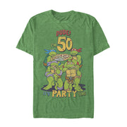 Men's Teenage Mutant Ninja Turtles 50th Birthday Pizza Party  Adult T-Shirt