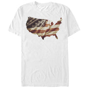 Men's Lost Gods Fourth of July  American Flag Map  Adult T-Shirt