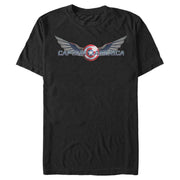 Men's Marvel The Falcon and the Winter Soldier Captain America Shield with Wings  Adult T-Shirt