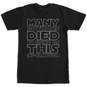 Men's Star Wars Many Bothans Died  Adult T-Shirt