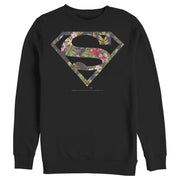 Men's Superman Floral Shield Logo  Adult Sweatshirt