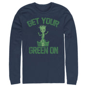 Men's Marvel St. Patrick's Day Get Your Groot On  Adult Long Sleeve Shirt