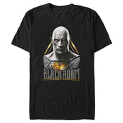 Men's Black Adam Grey and Gold Portrait Stare  Adult T-Shirt