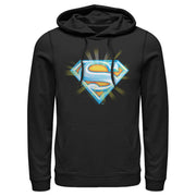 Men's Superman Glowing Shield Logo  Adult Pull Over Hoodie