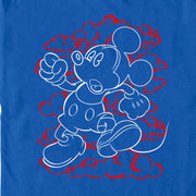 Men's Mickey & Friends Outlined Character  Adult T-Shirt