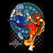 Men's Kingdom Hearts Chain of Memories Hero Duo Stained Glass  Adult T-Shirt