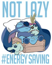 Men's Lilo & Stitch Not Lazy, Saving Energy  Adult T-Shirt