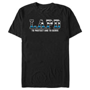 Men's LAPD To Protect and To Serve Blue Flag Fill  Adult T-Shirt