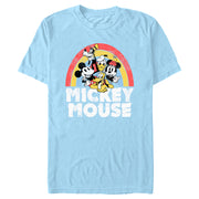 Men's Mickey & Friends Distressed Rainbow Friends  Adult T-Shirt