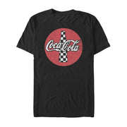 Men's Coca Cola Checkered Soda Bottle  Adult T-Shirt