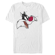 Men's Looney Tunes Sylvester Cat Grin  Adult T-Shirt