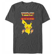 Men's Pokemon Get Ready to Battle Pikachu Retro  Adult T-Shirt