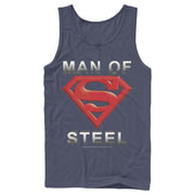 Men's Superman Man of Steel Beveled Logo  Adult Tank Top